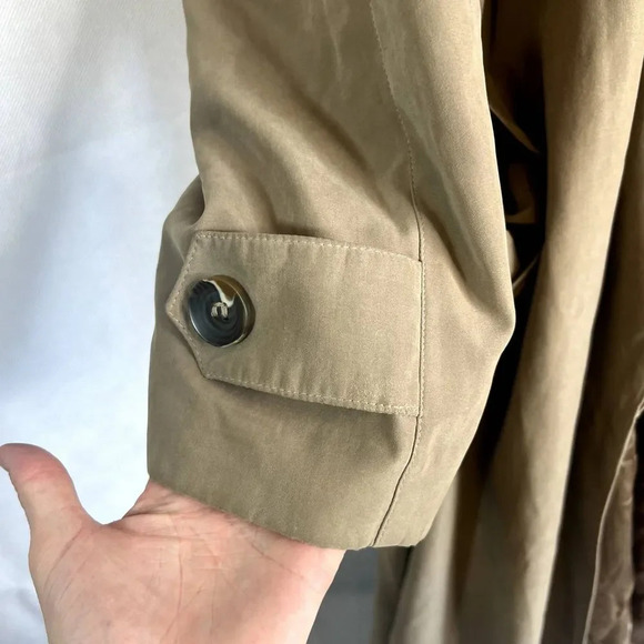 New York Harbor Vtg Hooded Khaki Trench Coat with Liner Size 10 - Picture 6 of 15